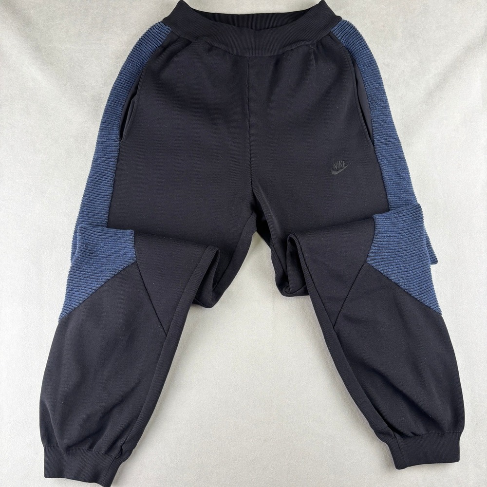 Nike Lab Knit Pants Mens S Black Blue Textured Comfy Stretch‎ Made in Italy 2015